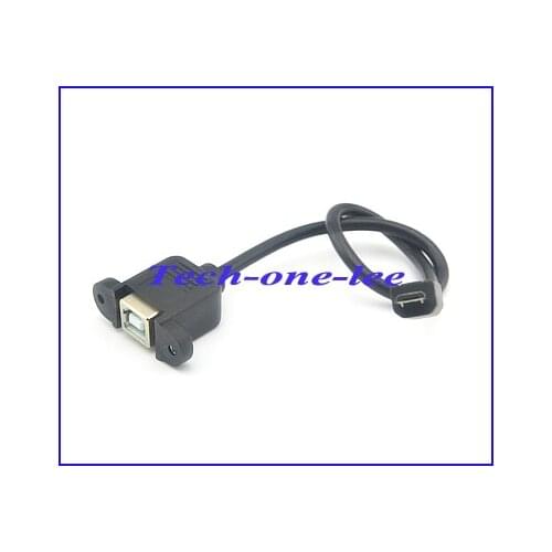 USB Type B Female To Micro 5Pin Male Extension Cable USB-b F Panel Mount To Micro usb Connector 5pin Adapter Cable 50cm