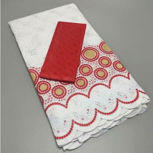 High Quality Lace African Lace Fabric Fashion Nigerian Cotton Lace Material 2.5 bazin+2.5 cotton TY-105