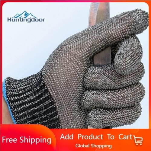 High Quality Anti-Cut Gloves 316 L Stainless Steel Wire Gloves Guantes Corte Wearable Does Not Rust Cut Proof Gloves 23*9.5cm