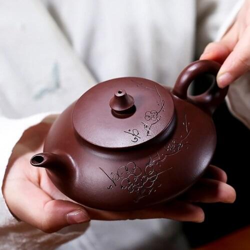 Yixing Purple Clay Pot Handmade Teapots 200ml Chinese Clay Teaware Authentic Kung fu Tea Kettle Household Ceramic Tea Pots