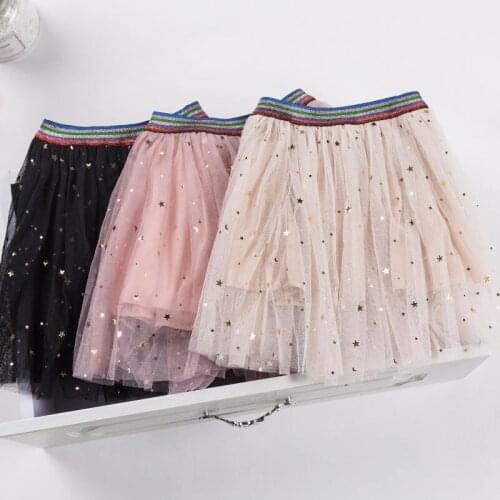 Girl tutu Starry sky Five stars Skirt 2020 New summer new baby children kids casual Dance mesh skirt