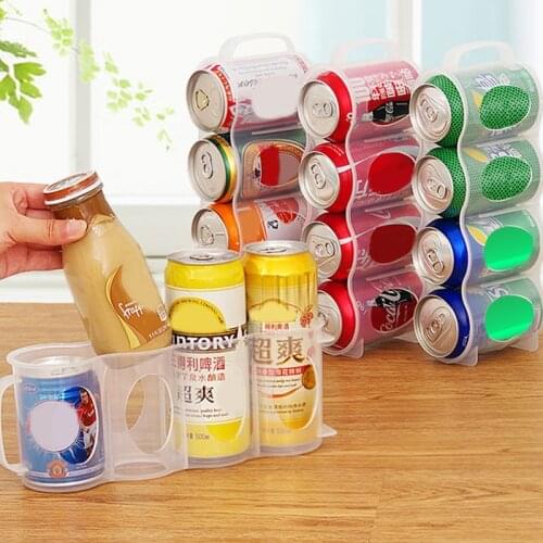 1 Pcs Beer Soda Coke Drink Can Storage Box Kitchen Fridge Drink Bottle Holder Fridge Refrigeration Organizer Rack Shelf Cocina
