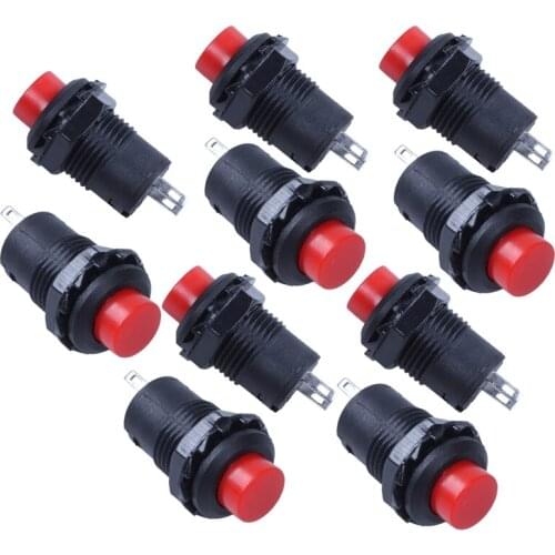 10 x Momentary SPST NO Red Round Cap Push Button Switch AC 250V/1.5A 125V/3A CNIM Hot