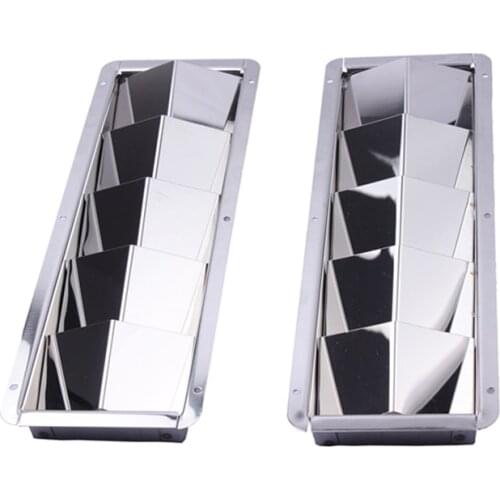 2 Pieces Marine Boat Yacht Accessories 5 Louvered Stainless Steel Bilge Vents 4-3/8 inch Width Marine Boat Vents