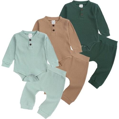 Kids Baby Newborn Baby Girl Clothing Outfits Autumn Long Sleeve Romper+Pants 2PCS Set Infant Clothes 6-24 Months