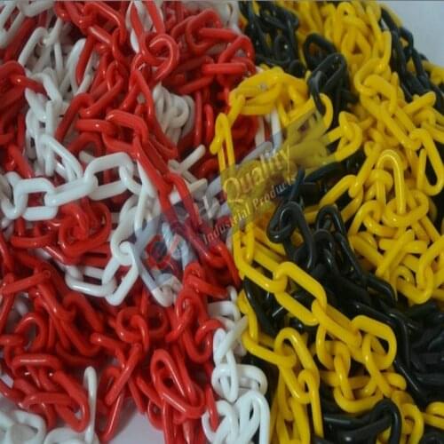 25M/LOT Fresh HDPE Traffic Safety Road Cone Chain, Guard Warning Chain, 6MM Plastic Chain With Free Plastic S Hooks
