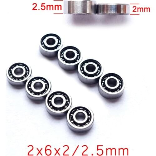 4Pcs 2x6x2/2.5mm Chassis Bearings 15519 620 Open Bearing 2mm Thin Bearing for Tamiya Mini 4WD Cars