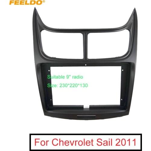 FEELDO Car Audio Radio 2DIN 9" Big Screen Fascia Frame Adapter For Chevrolet Sail 2011 DVD Dash Fitting Panel Frame Kit