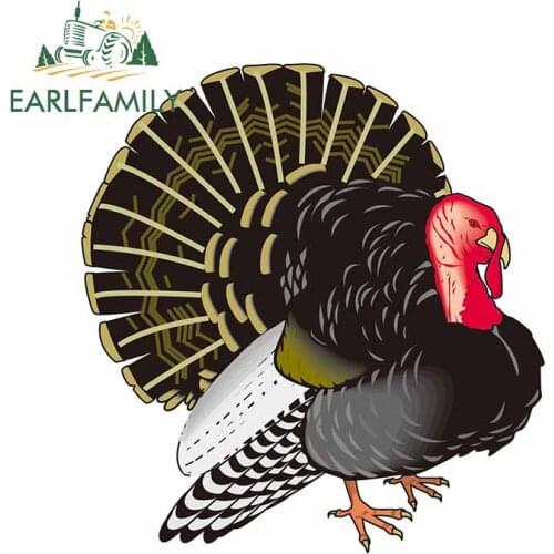 EARLFAMILY 13cm x 12.3cm For Turkey Car Stickers Sunscreen Decal Fashion Sunscreen Waterproof Creative Graphics Decoration