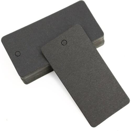 100pcs Black Paper Tag Blank Gift Hang Tag Wedding Gift Tags Handmade Craft Party Cards Price Label Hemp String Included 78x39mm