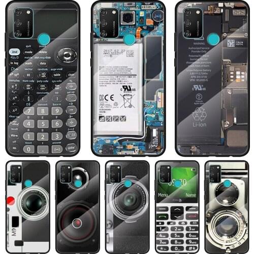 Battery Camera Calculator Tempered Glass Cover For Honor 30 20 10 9X 8X Pro Plus Lite Silicone Phone Case Coque