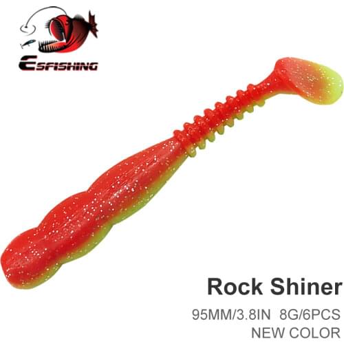 ESFISHING New Color Rock Shiner 95mm 8g Rock Viber Fishing Lures Sea Bait Soft Trout Bream Bait Pesca
