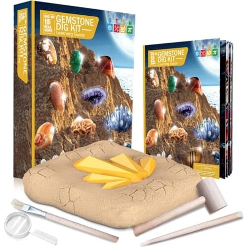 Crystal Gemstone Mining Digging Kit DIY Excavation Treasure Toy Set Archaeology Discovery Digging Kit Education Toy