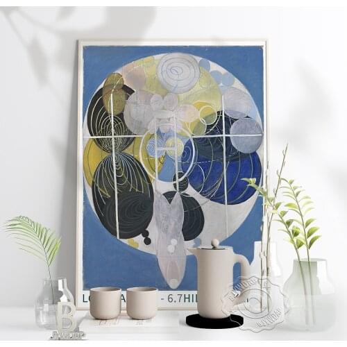 Blue Hilma Af Klint Exhibition Museum Poster,Swedish Klint Mysticism Art Retro Poster,Louisiana Hilma Af Abstract Art Home Decor