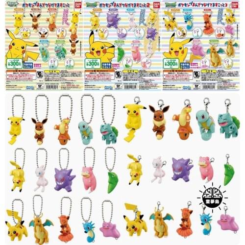 Bandai Genuine Pokemon Gashapon Toys Pikachu Dragonite Vulpix Horsea Ditto Snorlax Magikarp Cute Action Figure Phone Charms