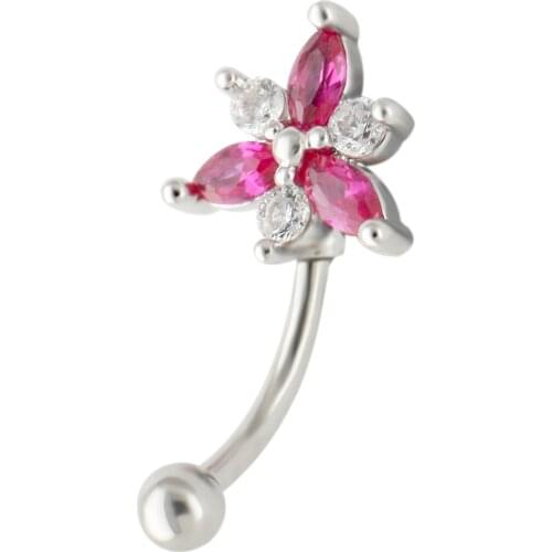 JHJT MUSI 16G Eyebrow Ring 316L Surgical Steel Flowers Body Jewelry Cartilage Studs Eyebrow Piercing