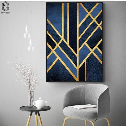 Classic Linear Geometric Canvas Painting Wall Art Posters and Prints Nordic Marble Wall Picture for Living Room Home Decor