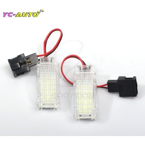 2Pcs LED Interior Lamp For VW SKODA Fabia Octavia Roomster Superb Rapid Kodiaq Door Courtesy Trunk Boot Footwell Glove Box Light