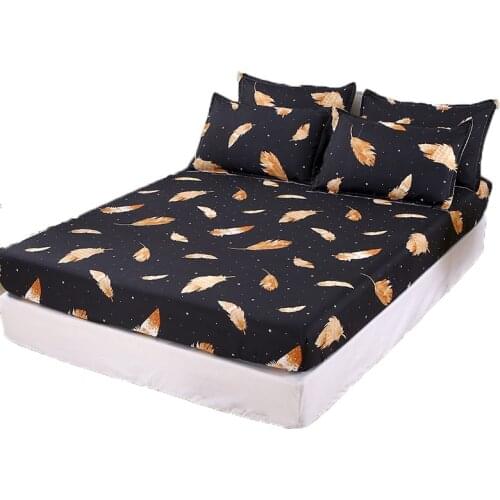 ROMANZO 3pcs Bedding Linens King Size Heart-shaped Pattern Fitted Sheet Set For Double Bed sabanas Mattress Cover With Elastic