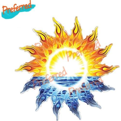 Creative Personality RV Trailer Motorhome Camper Decal Tribal Sun Ocean Graphic Sticker Tropical Waterproof Accessories