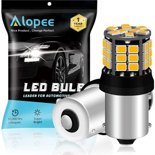 2-Pack 1056 BAU15S 7507 12496 1156PY PY21W Amber / Yellow 2835 39 SMD 9-30V LED Car Turn Signal Light Blinker Bulb