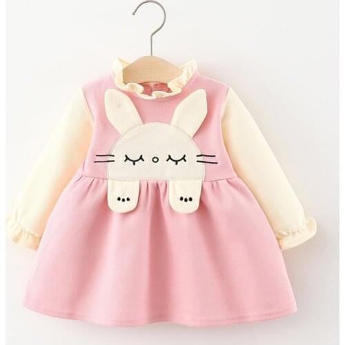 Menoea Baby Girls Autumn Dresses New Spring Sweet Animal Print cute Dress for Toddler Kids Princess Dresses Children Clothing