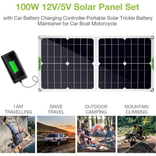 New 100w Solar Panel 12V Battery Charger Flexible With 10A Controller Car Charger For Phone Car Boat Outdoor Camping Light