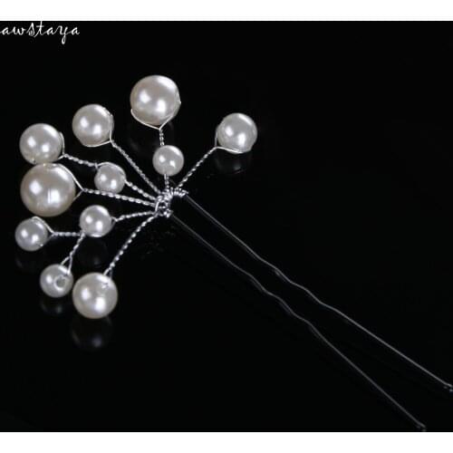 New 6pcs/lot All match Fashion Hair Sticks For Women Wedding Pearl Beads Hairpins Bridal Hair Ornament Bridal Accessories