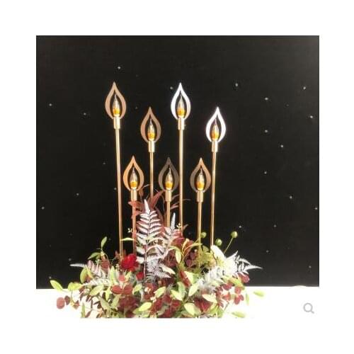 New wedding props flame lamp flame lamp star lamp gold plating wedding stage T stage road guide ornament