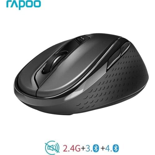 Rapoo M500 Original Multi-Mode Wireless Mouse Silent Mouse with 1600DPI Easy Switch Bluetooth 3.0/4.0 & 2.4G for Laptop