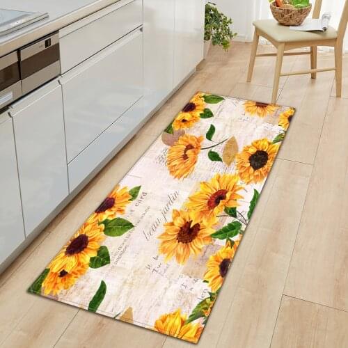 Anti-Slip Long Carpet Wood Grain Kitchen Carpet Entrance Door Mat Bedroom Corridor Floor Mat 3D Cobblestone Bathroom Carpet