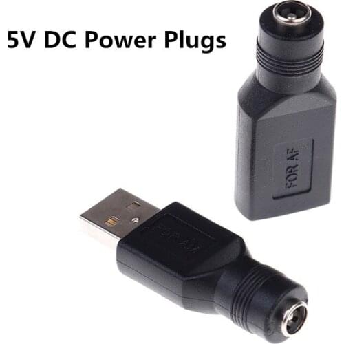 Female Jack To USB 2.0 Male Plug / Female Jack 5V DC Power Plugs Connector Adapter Laptop 5.5*2.1mm Drop Ship