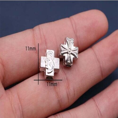 Religion Christ Pull Core Straight Hole Cross Pendant Medal Alloy Jesus Big Hole Medal 100 Pieces Wholesale