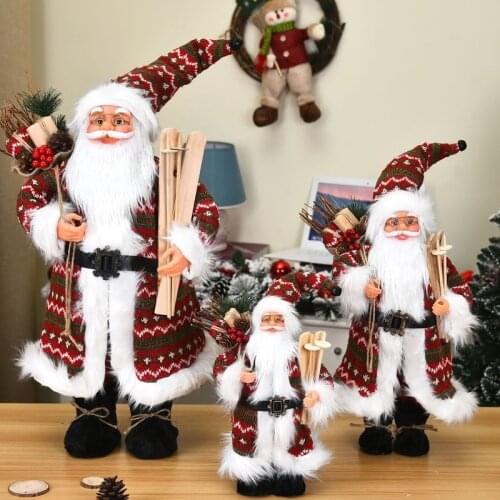 Christmas Ornaments Fabric Santa Claus Doll Manufacturers Supply Chrismas Santa Claus Navidad Decorations Party Supplies