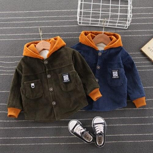 Fashion Boys Coat New Corduroy Kids Long Sleeve Shirts Children Cotton Clothes Baby Boy Girls Thicken Blouses Velvet Tops Jacket