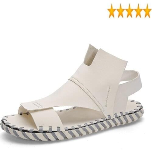 2021 New Rome Gladiator Summer Men Personality Breathable Punk Casual Shoes Open Toe Flat Black Beach Sandals