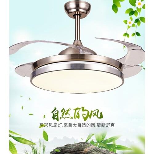 LED Invisible Ceiling Fan Light Bedroom Ceiling Fan Light with Remote Control Ceiling Light with Fan
