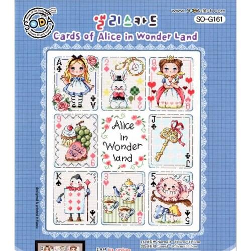 Gold Collection Counted Cross Stitch Kit Cards of Alice in wonder land Playing cards poker bunny SO G161