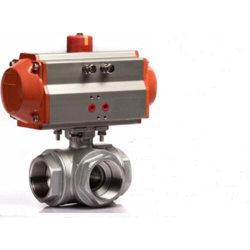 1 1/4 inch Stainless Steel 3 Way Ball Valve Types of Pneumatic Valves