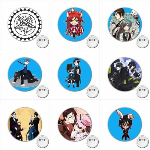 1pcs anime Black Butler Ciel Cosplay Badge Cartoon Brooch Pins Icons Badge Decoration Badges Button Clothes Accessories
