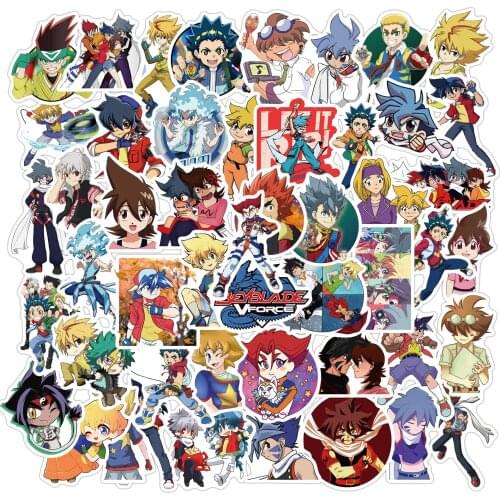 10/50pcs Cartoon Animation Beyblade Stickers Luggage Laptop Skateboard Refrigerator Guitar Decoration Stickers Waterproof