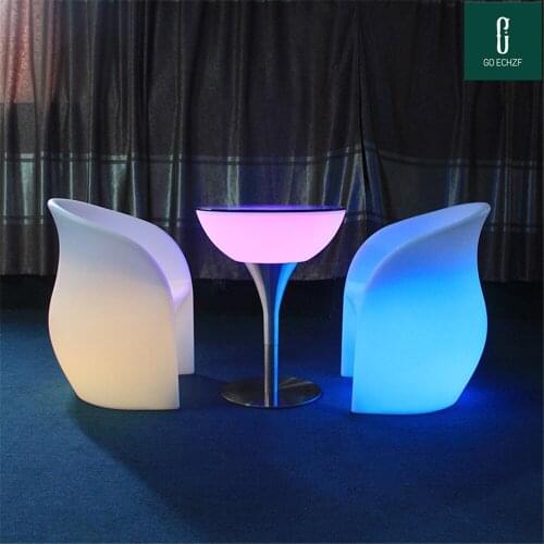 106CM height Round shape Rechargeable Led Luminous cocktail table plastic lighted up Bar club disco party Furniture supplies