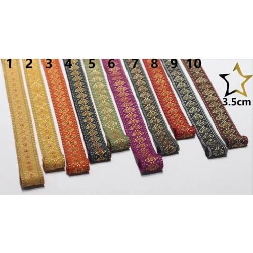 3.5cm national style jacquard webbing, 10 colors available,XERY191204B