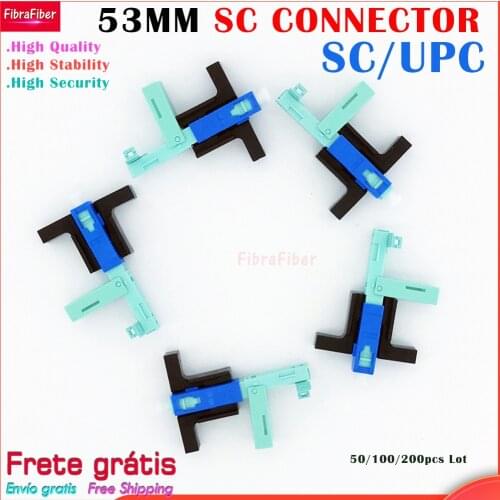 50pcs 100pcs High Quality 53MM SC UPC SM Single-Mode Optical Connector FTTH Tool Cold Connector Tool Fiber Optic Fast Connnector