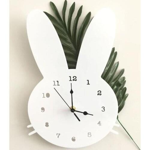 Nordic Style Nursery & Kids Decor Clock Bat,rabbit Wall Hanging Wood Toys Model Cute Baby Kid Room Furnish Artic Home Decoration