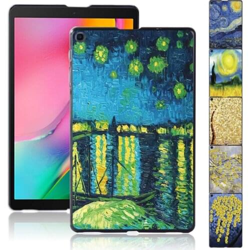 Case for Samsung Galaxy Tab A 10.1 2019 T510 T515 Paint Pattern Casual Hard Plastic Back Tablet Shell Cover+Free Stylus
