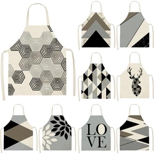 Black and gray geometric pattern Kitchen apron kitchen apron women master apron Women kitchen apron Woman kitchen apron barista
