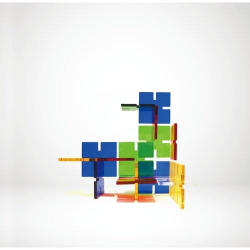 Color Transparent Acrylic Plate Cutting Building Insert Toy Plexiglass Plate Minimalist Style Modern Home Decoration