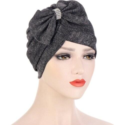 Designer Bonnets For Women 2021 New Multi color Bowknot Turbans Bandana Muslim Hijabs Skullies Women Hat Beanies