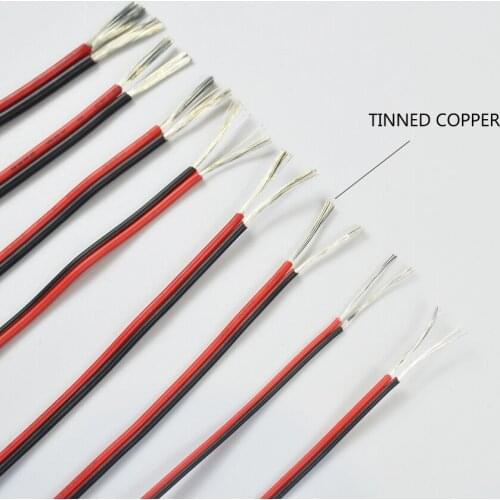 UL2468 2/5 /10M 2 Pin 28 26 24 22 20 18 16 14 AWG Electrical Copper Wire, LED Lamp Lighting Wire, Red Black PVC Extension Wire